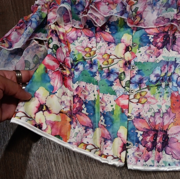 Corset Floral Off-Shoulder Women's Top Size XL - Picture 3 of 7
